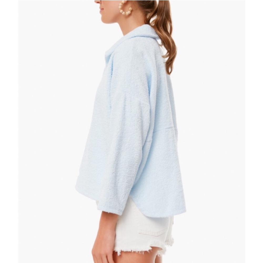 Tuckernuck Pomander Place Terry Cotton Collared Light Blue Pullover NWT Size XS - Picture 4 of 12